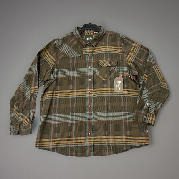 Howler Brother's Hawker’s Flannel Conor Plaid Forage 2XL XXL $89 NEW NWT Gaucho - Picture 3 of 10